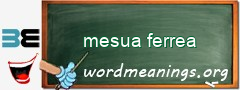 WordMeaning blackboard for mesua ferrea